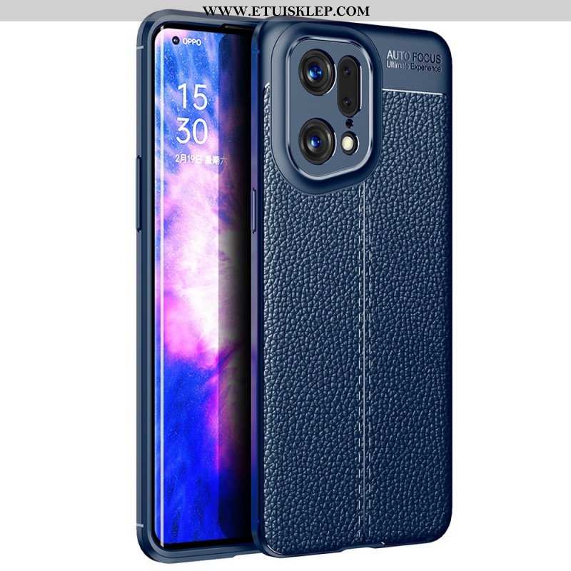 Etui do Oppo Find X5 Pro Efekt Skóry Liczi Z Podwójną Linią